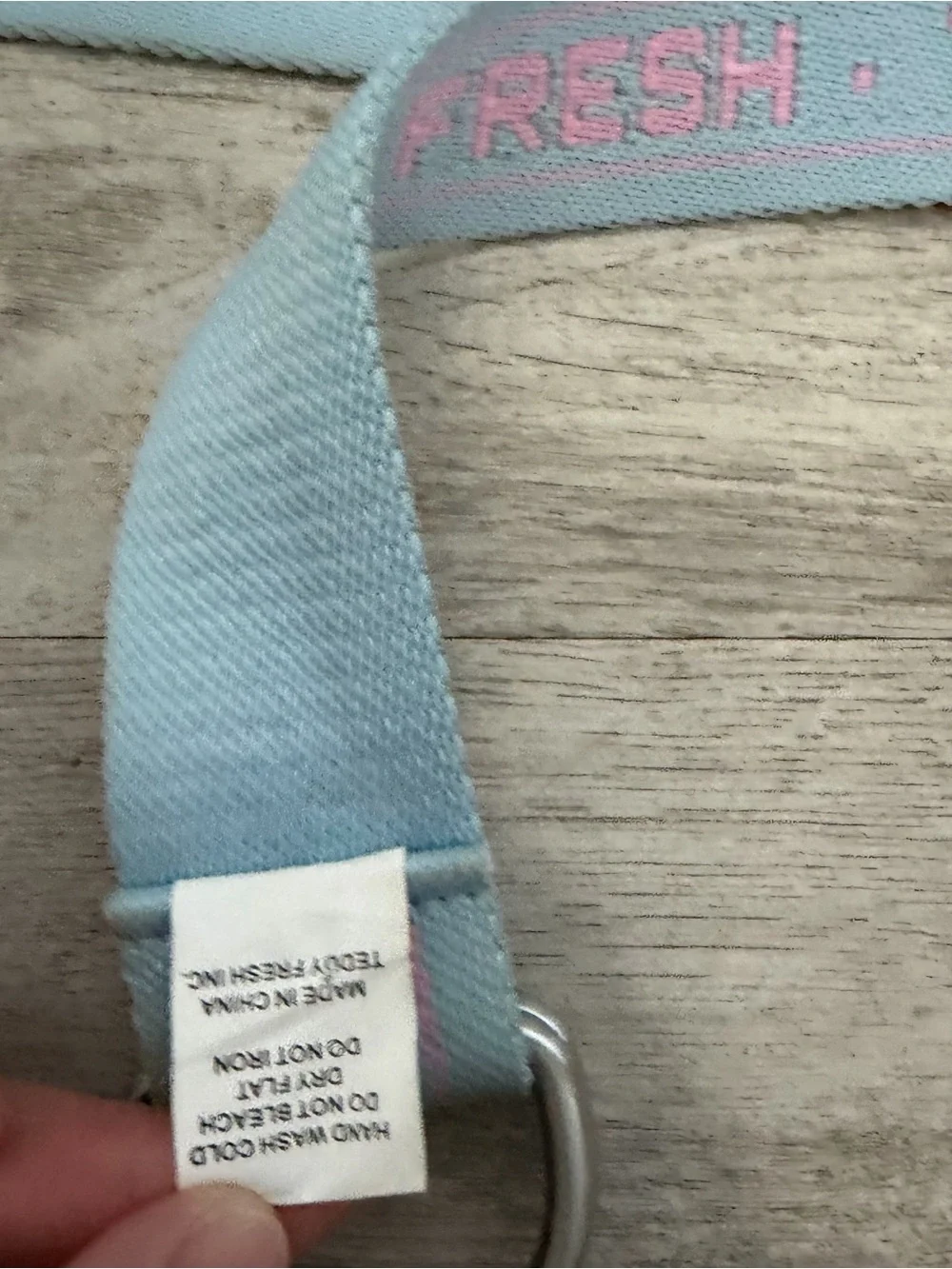 Teddy Fresh D-Ring Webbing Belt Pink Blue Embroidered Logo Streetwear 51
